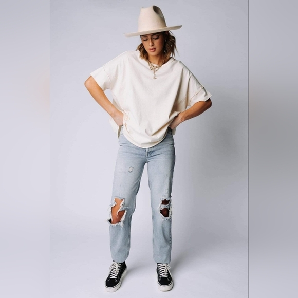 Free People we the free Lasso Jean in Foxtrot Light Wash Sz 26 - Picture 1 of 11